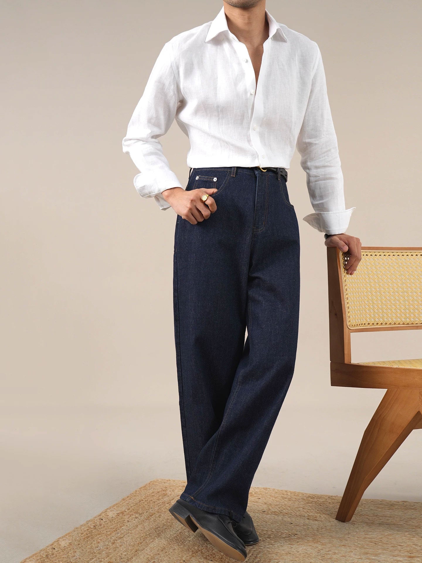 Men’s Vintage High-Waist Jeans — Relaxed Fit