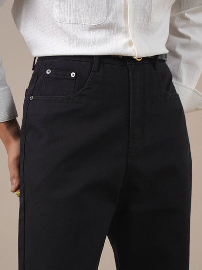 Men's High-Waist Straight-Leg Slim-Fit Jeans - BRABION