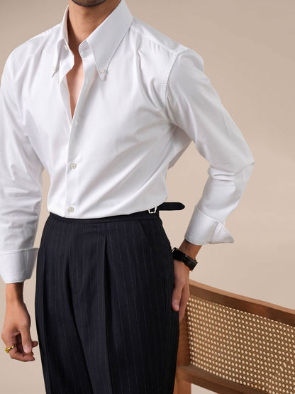 Men's Dress Shirt Bold Pointed Collar Button-Down