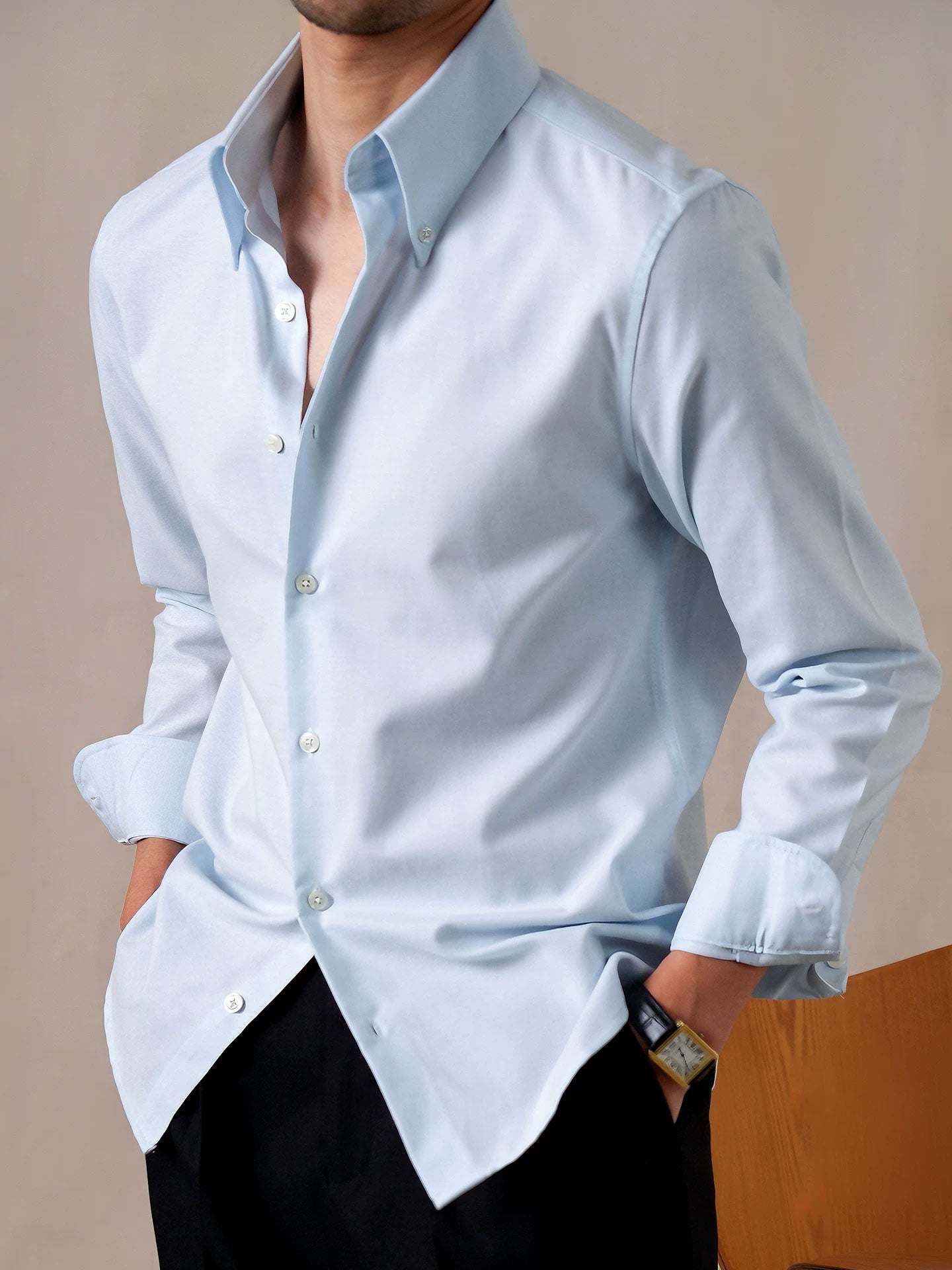 Men's Business Casual Windsor Collar Shirt