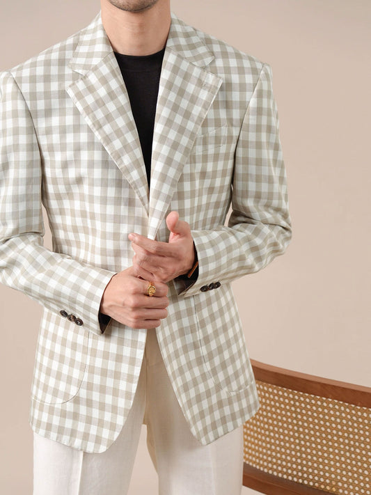 Mens Lyocell Linen Half-Lined Suit Jacket