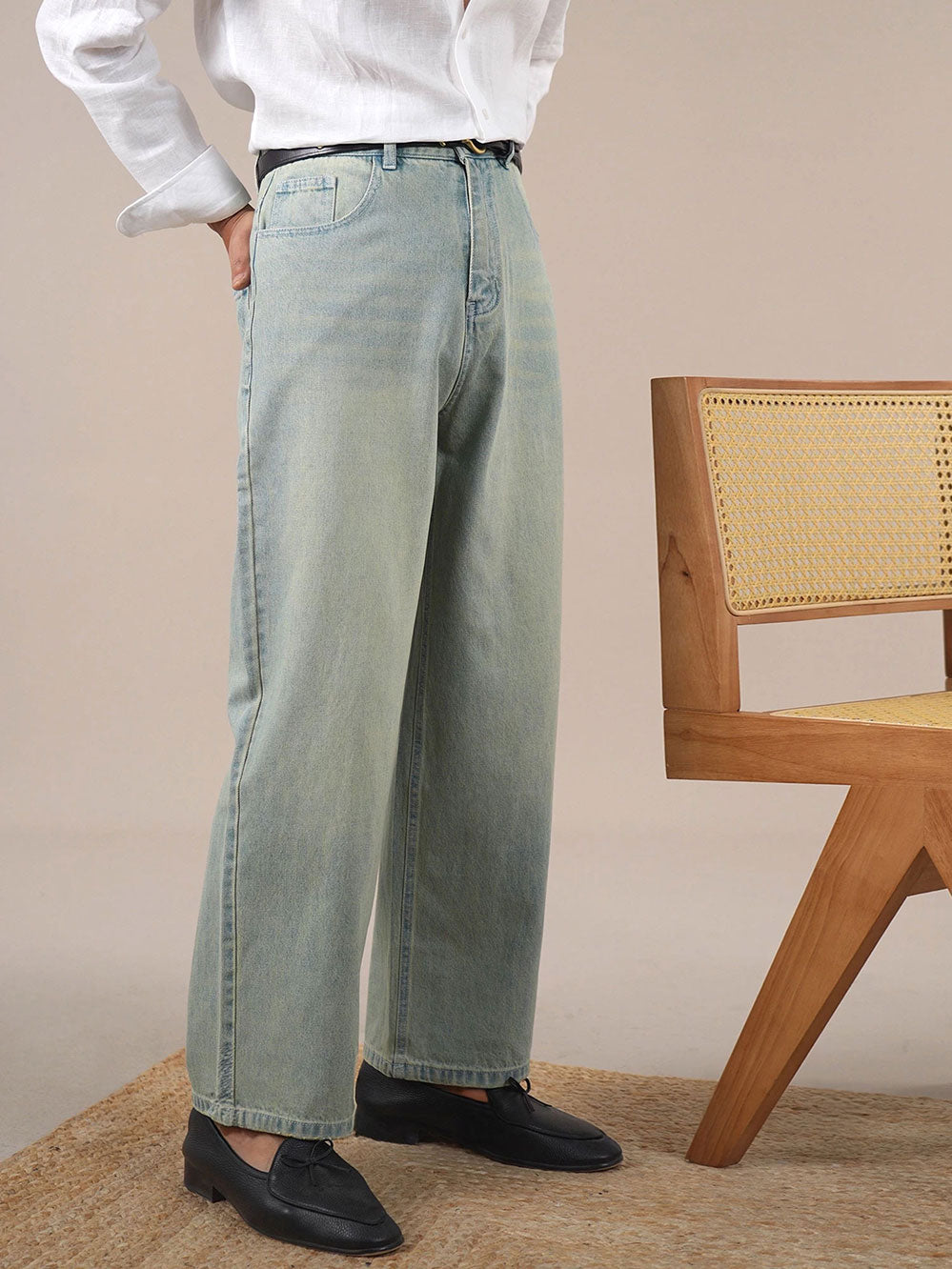 Relaxed Fit Men’s Wide-Leg Jeans—Easy Everyday Style