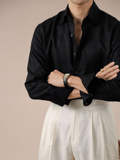 Italian Style Men's V-Neck Breathable Shirt