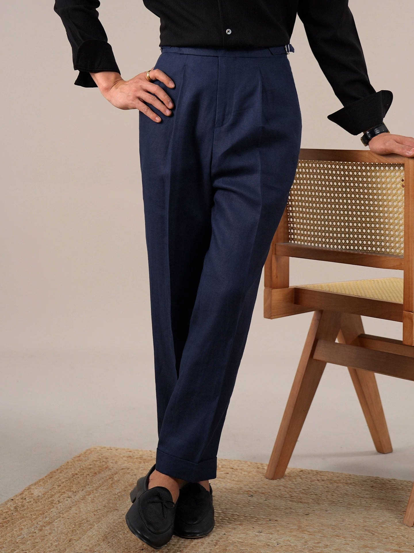 Men’s Breathable Linen Single-Pleat Dress Pants BRABION