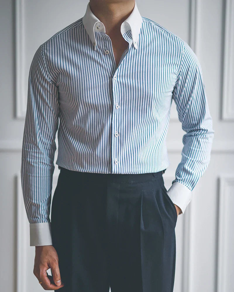 Stripped Blue Dress Shirt