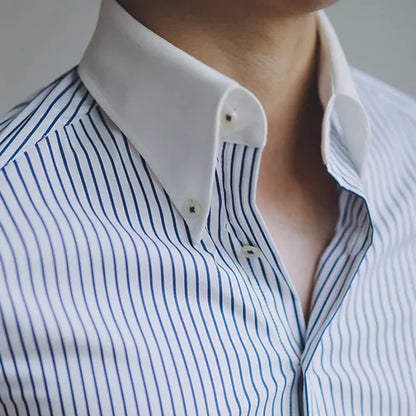 Stripped Blue Dress Shirt