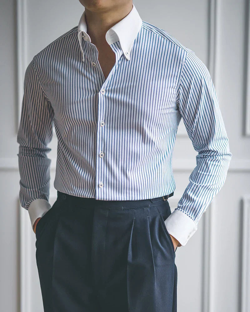 Stripped Blue Dress Shirt