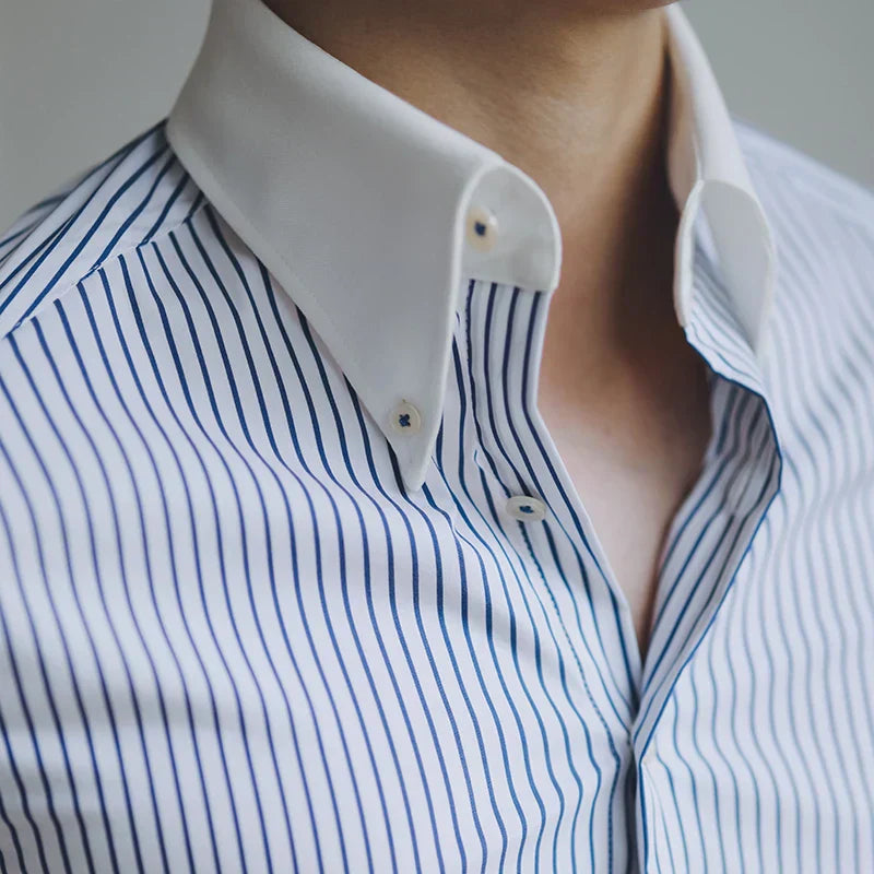 Stripped Blue Dress Shirt