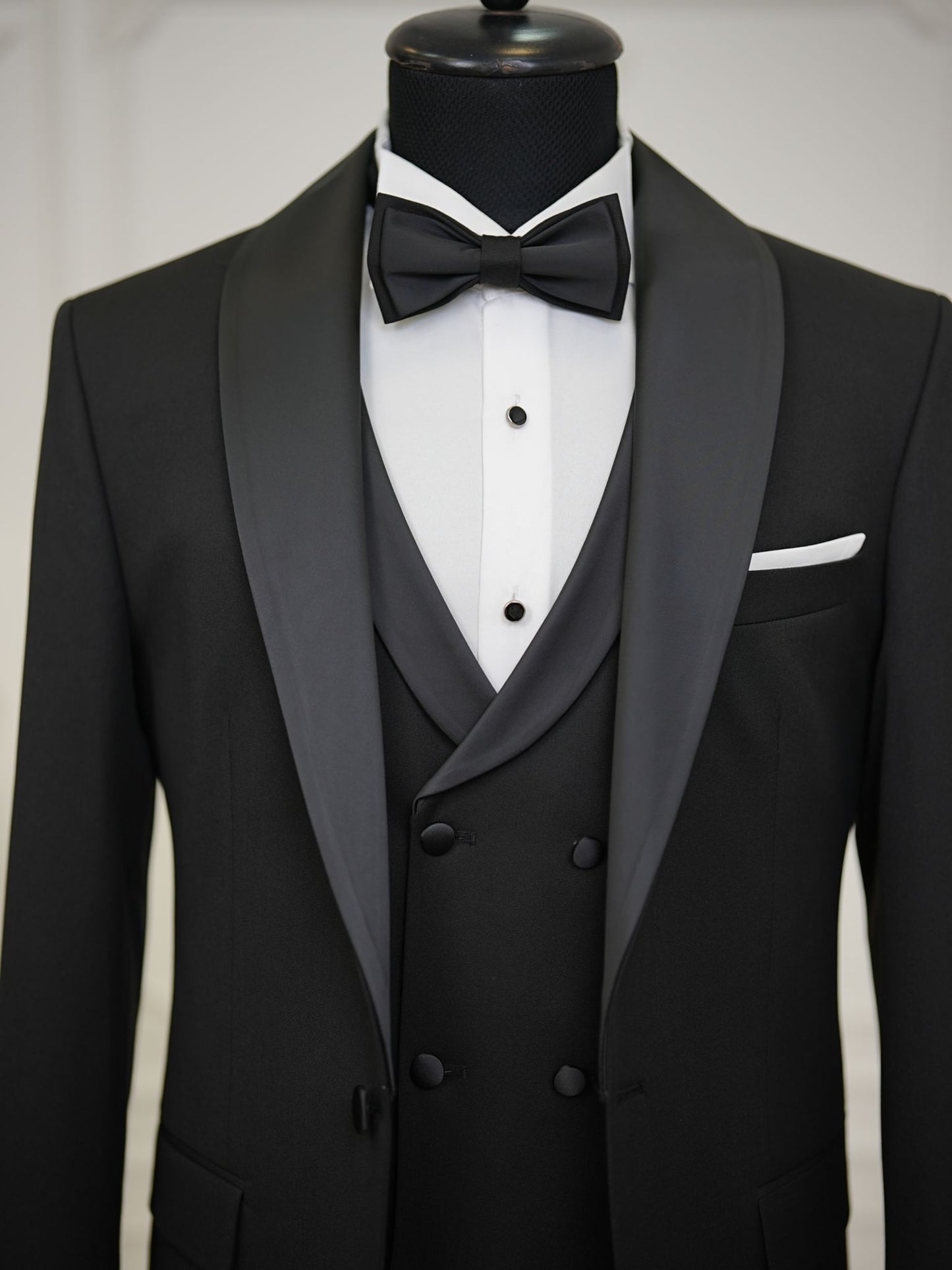 Brabion Elio Black Slim Fit Shawl Lapel Tuxedo