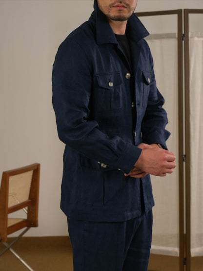 Men's Breathable Linen Italian Safari Jacket