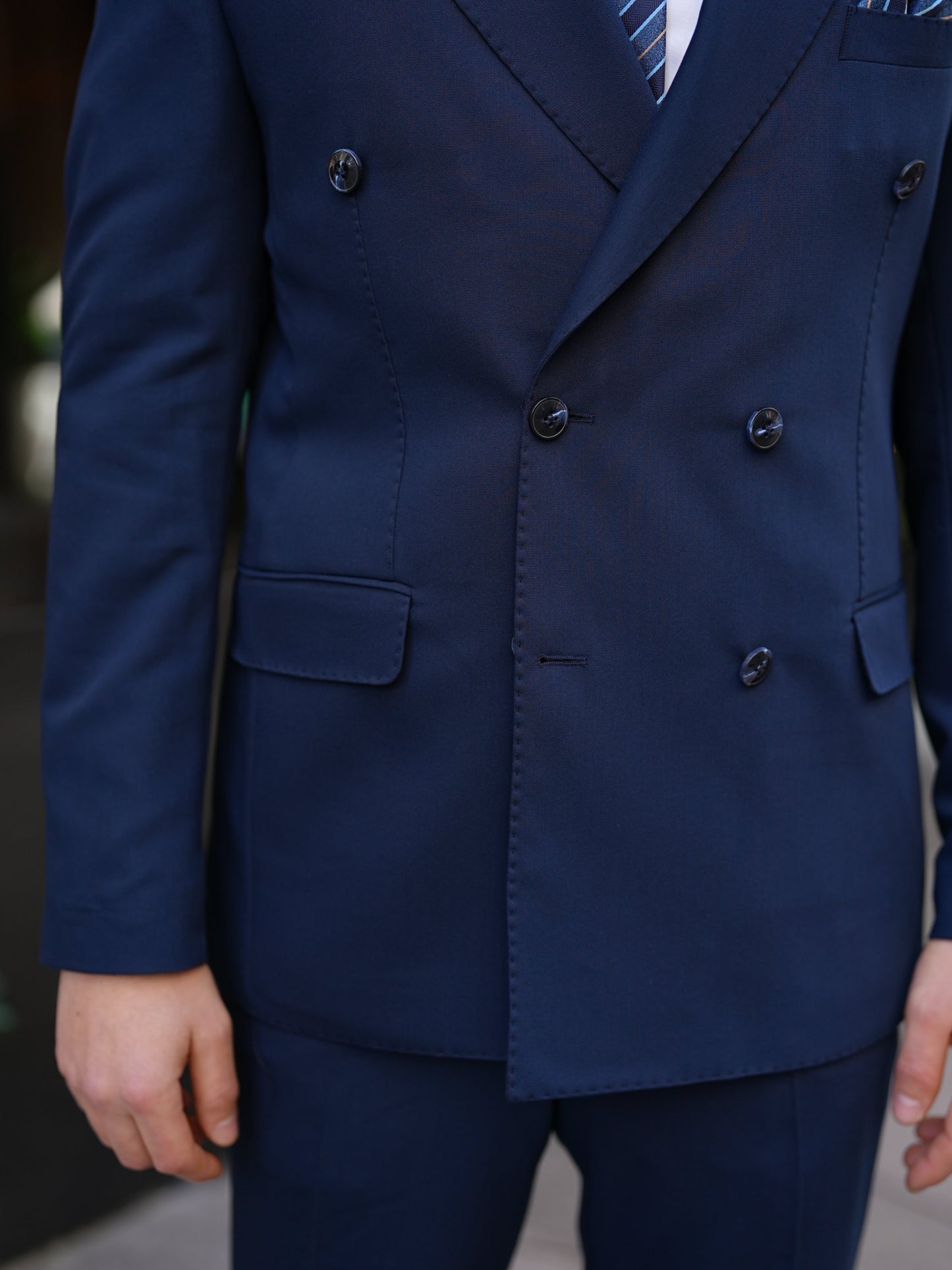 Navy Blue Italian Double Breasted Suit
