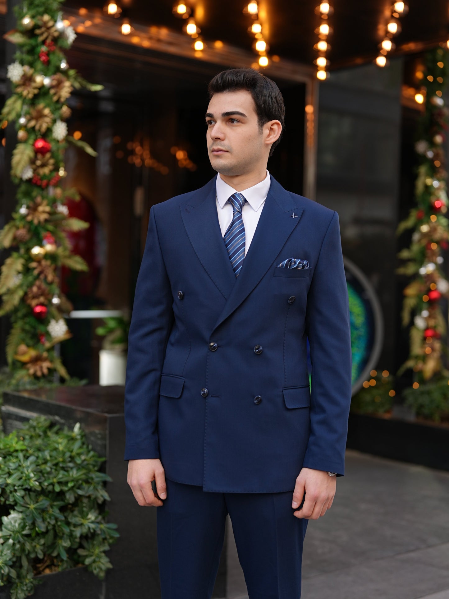 Navy Blue Italian Double Breasted Suit