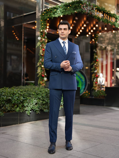 Navy Blue Italian Double Breasted Suit