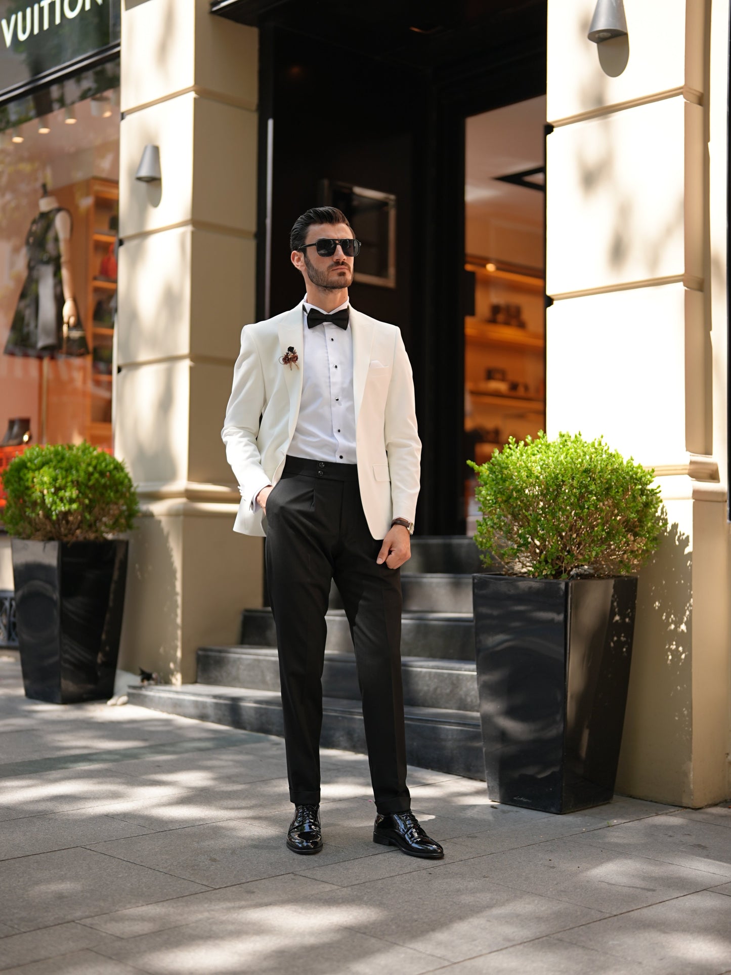 White Premium Tuxedo - Italian Style Slim Fit Groom Suit