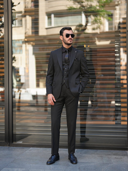 Black 3-Piece Slim Fit Italian Suit