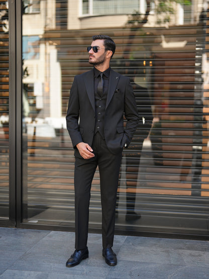 Black 3-Piece Slim Fit Italian Suit