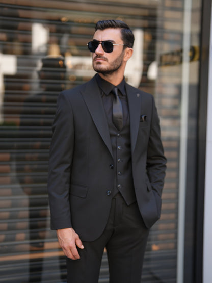 Black 3-Piece Slim Fit Italian Suit