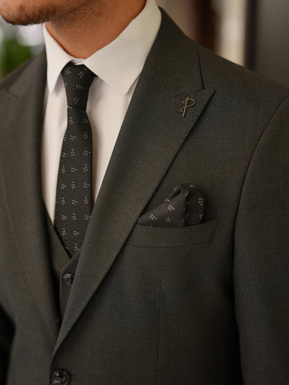 Anthracite Italian 3-Piece Slim Fit Suit