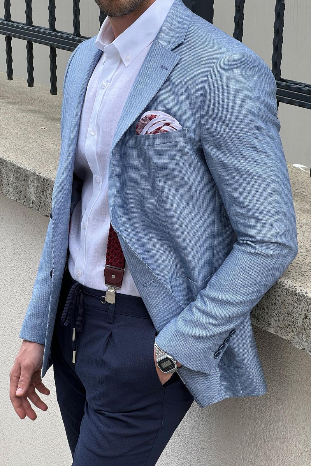 Daniel Blue Slim Fit Linen Blazer: A Tailored Essential