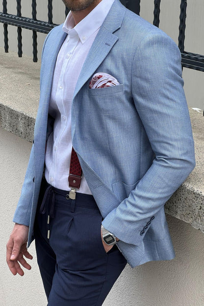 Daniel Blue Slim Fit Linen Blazer: A Tailored Essential