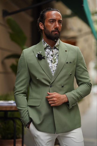 Evo Green Slim Fit Combination Suit for Every Occasion