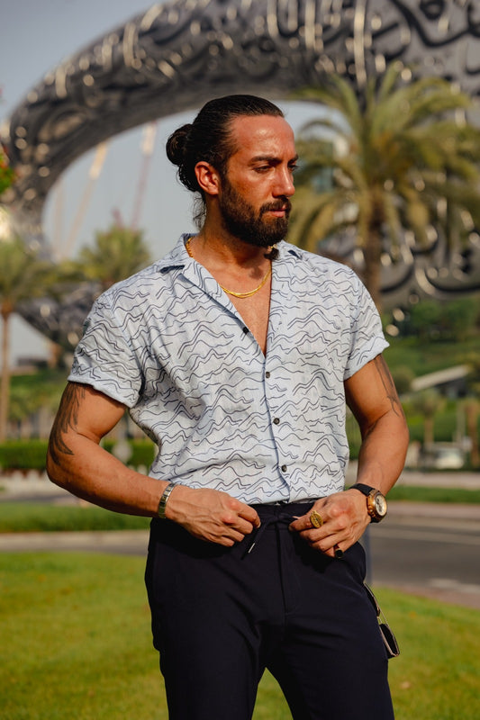 Brabion Vespo Collar Slim Fit Patterned Shirt