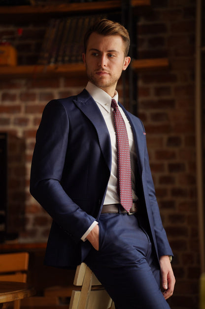 Daniel Slim Fit Navy Blue Wool Suit for Modern Men