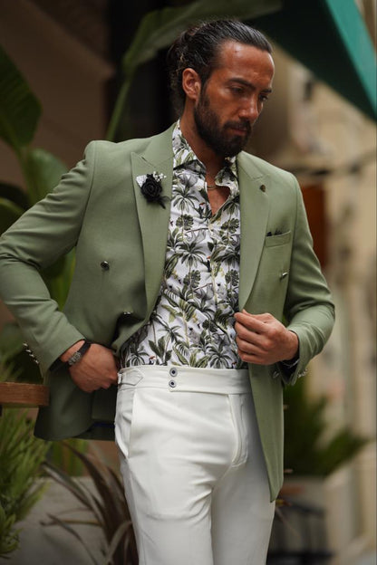 Evo Green Slim Fit Combination Suit for Every Occasion