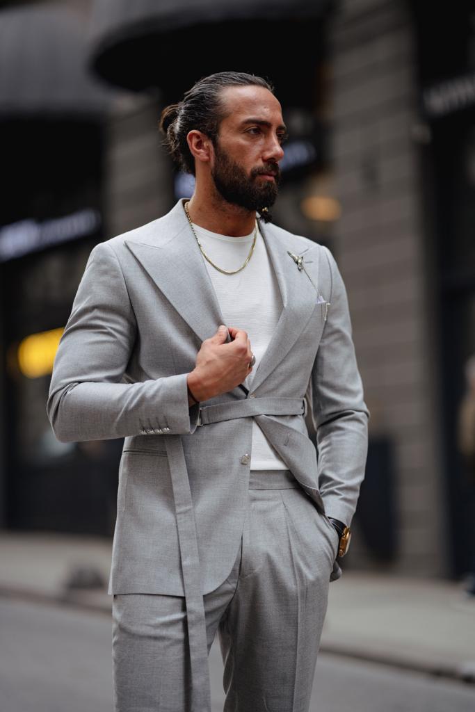 Evo Gray Slim Fit Buckle Up Suit - Versatile Elegance for Every Occasion