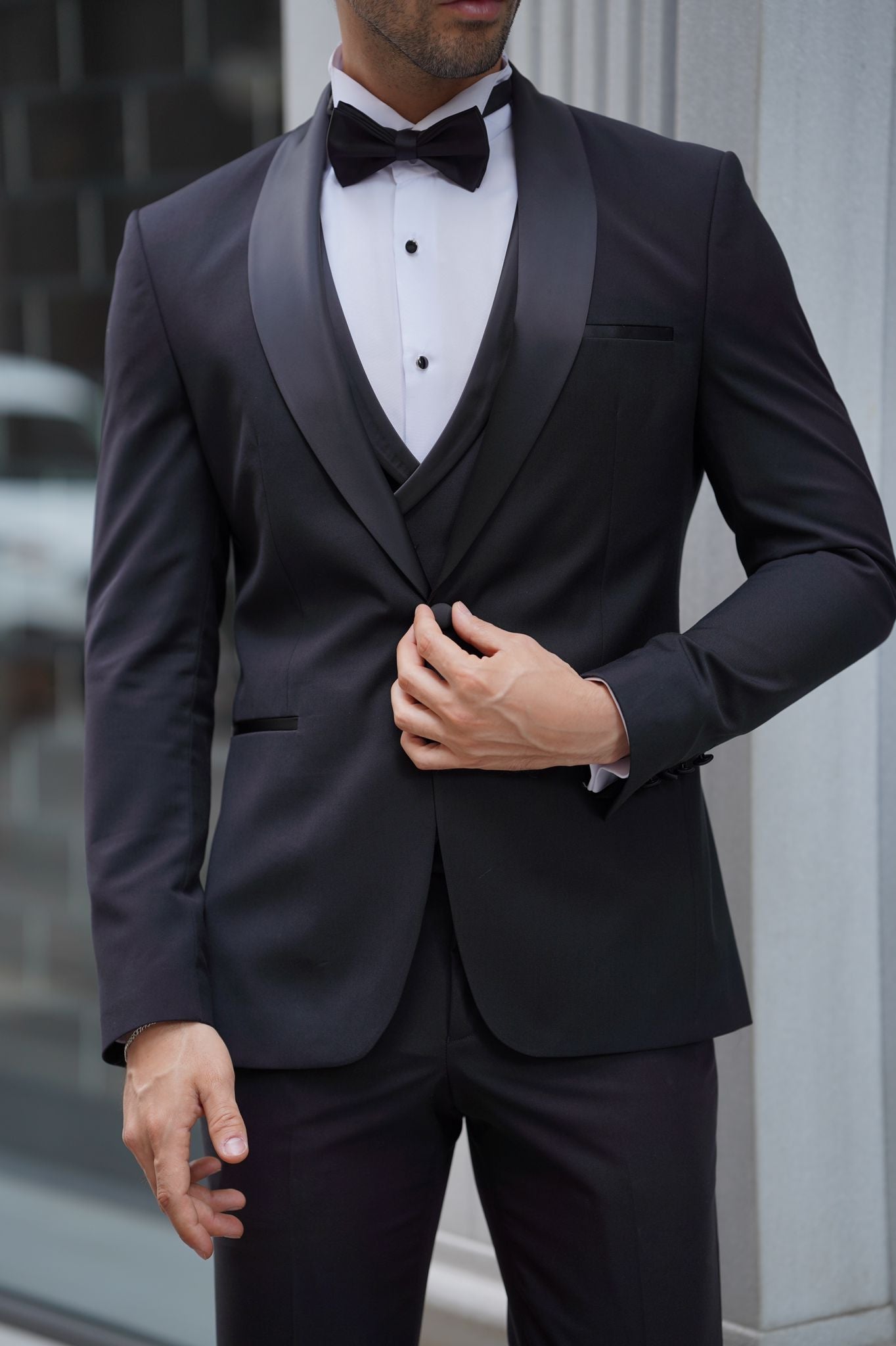 Daniel Slim-fit Shawl Collar Black Tuxedo - Elevate Your Formal Style