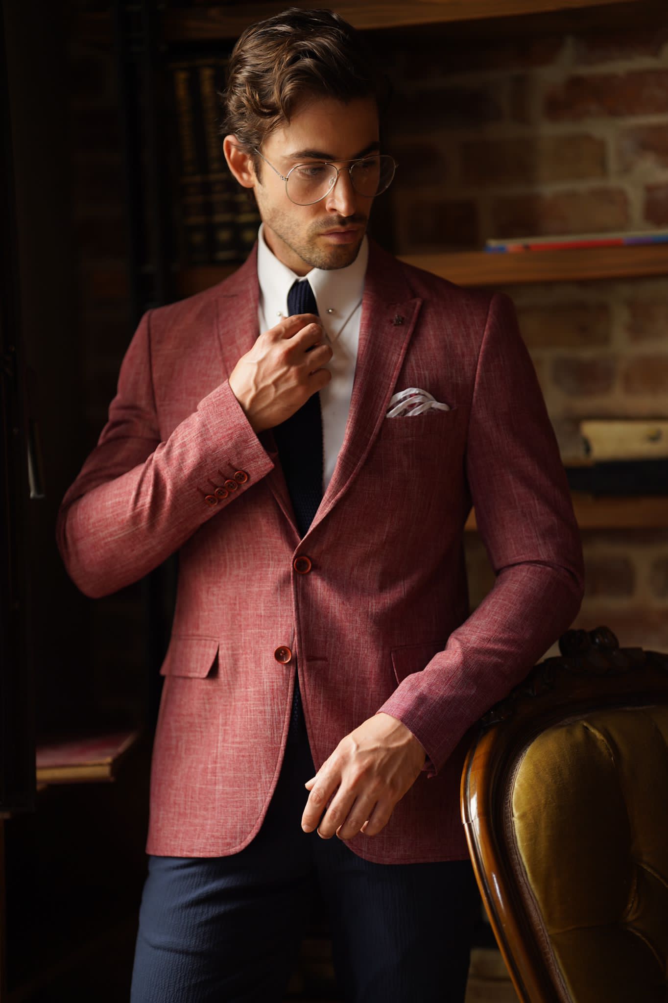 Stefano Claret Red Slim Fit Blazer