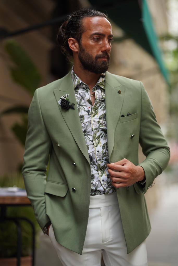 Evo Green Slim Fit Combination Suit for Every Occasion