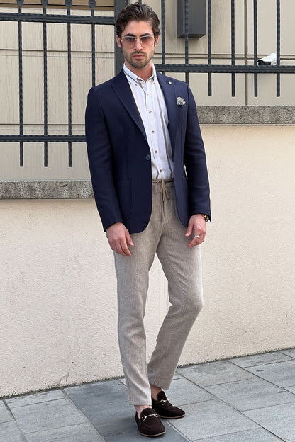 Daniel Navy Blue Wool Blazer - Slim Fit Elegance for Every Occasion