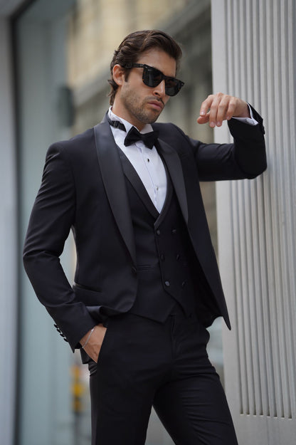 Daniel Slim-fit Shawl Collar Black Tuxedo - Elevate Your Formal Style