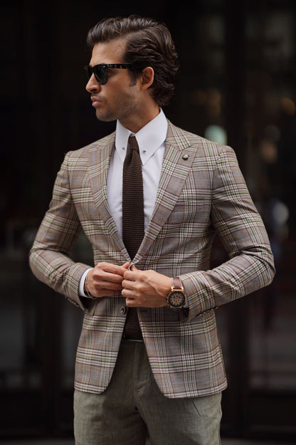 Stefano Plaid Beige Wool Blazer: The Versatile Choice for Every Occasion