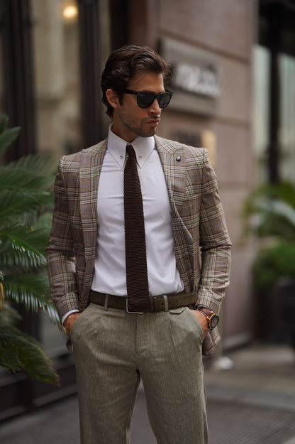 Stefano Plaid Beige Wool Blazer: The Versatile Choice for Every Occasion