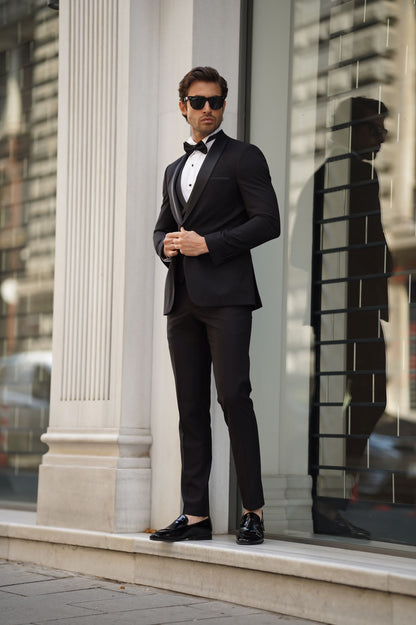 Daniel Slim-fit Shawl Collar Black Tuxedo - Elevate Your Formal Style