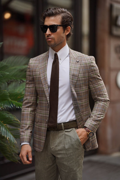 Stefano Plaid Beige Wool Blazer: The Versatile Choice for Every Occasion