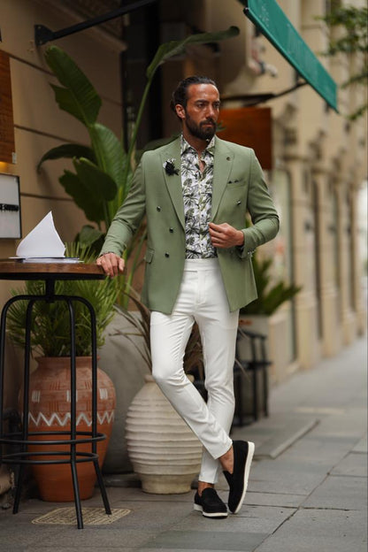 Evo Green Slim Fit Combination Suit for Every Occasion