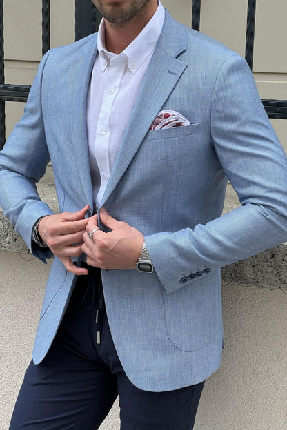 Daniel Blue Slim Fit Linen Blazer: A Tailored Essential
