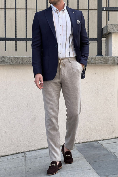 Daniel Navy Blue Wool Blazer - Slim Fit Elegance for Every Occasion