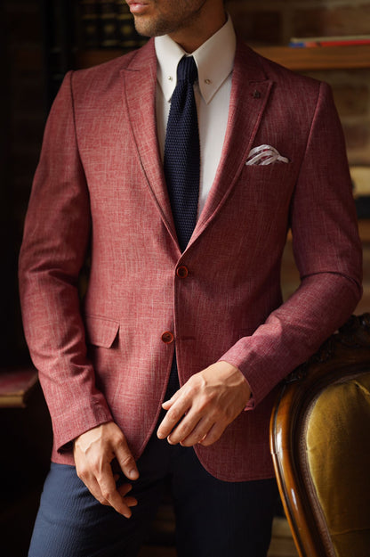 Stefano Claret Red Slim Fit Blazer