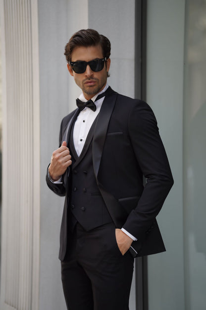 Daniel Slim-fit Shawl Collar Black Tuxedo - Elevate Your Formal Style