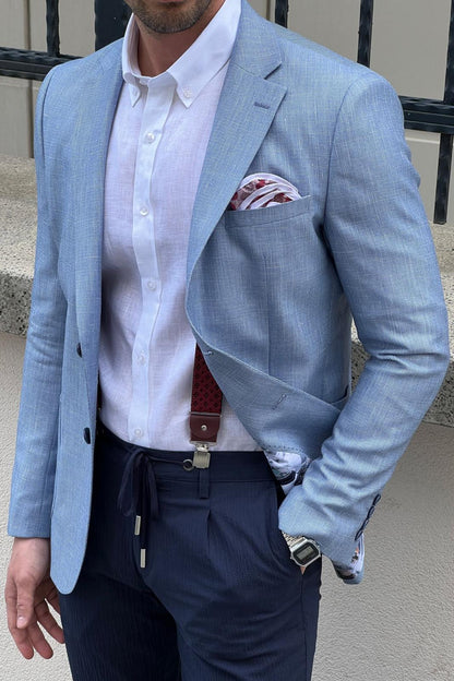 Daniel Blue Slim Fit Linen Blazer: A Tailored Essential