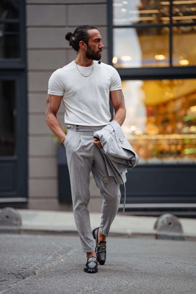 Evo Gray Slim Fit Buckle Up Suit - Versatile Elegance for Every Occasion