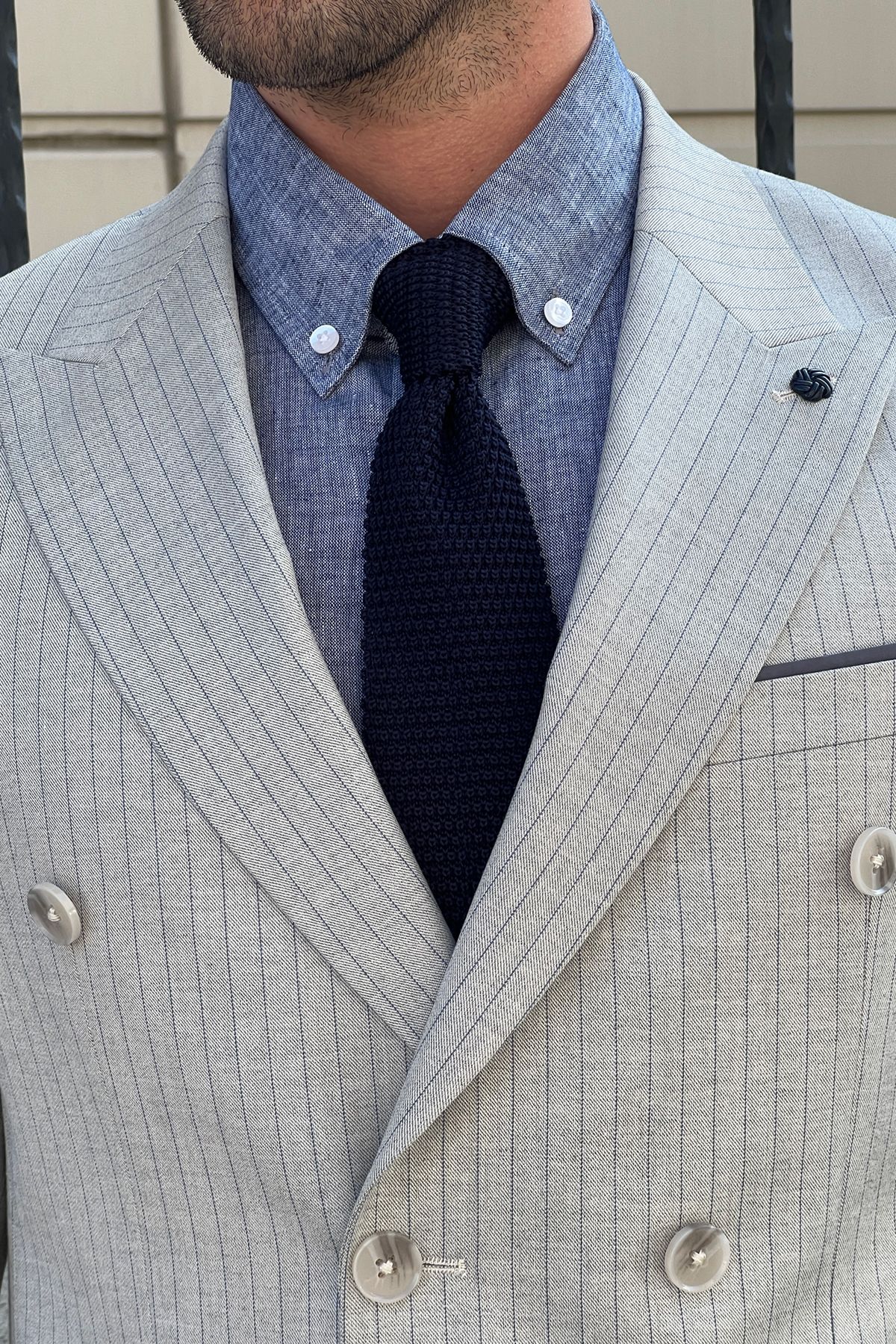 Daniel Double Breasted Gray Wool Suit: Sophisticated Slim-Fit for Every Occasion