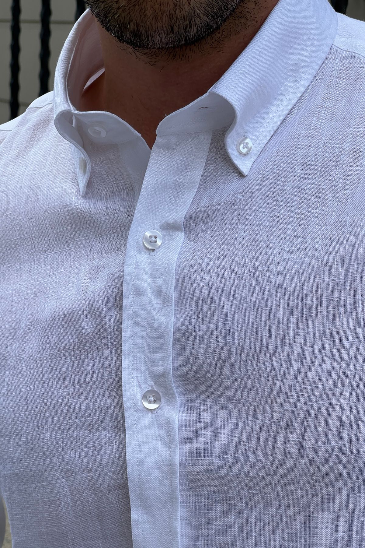Brabion Daniel White Linen Shirt - Slim Fit Elegance for Every Occasion