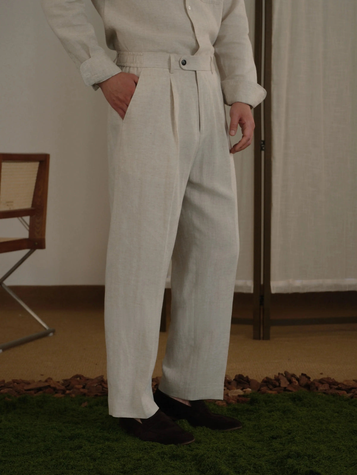 High Waisted Linen Pants