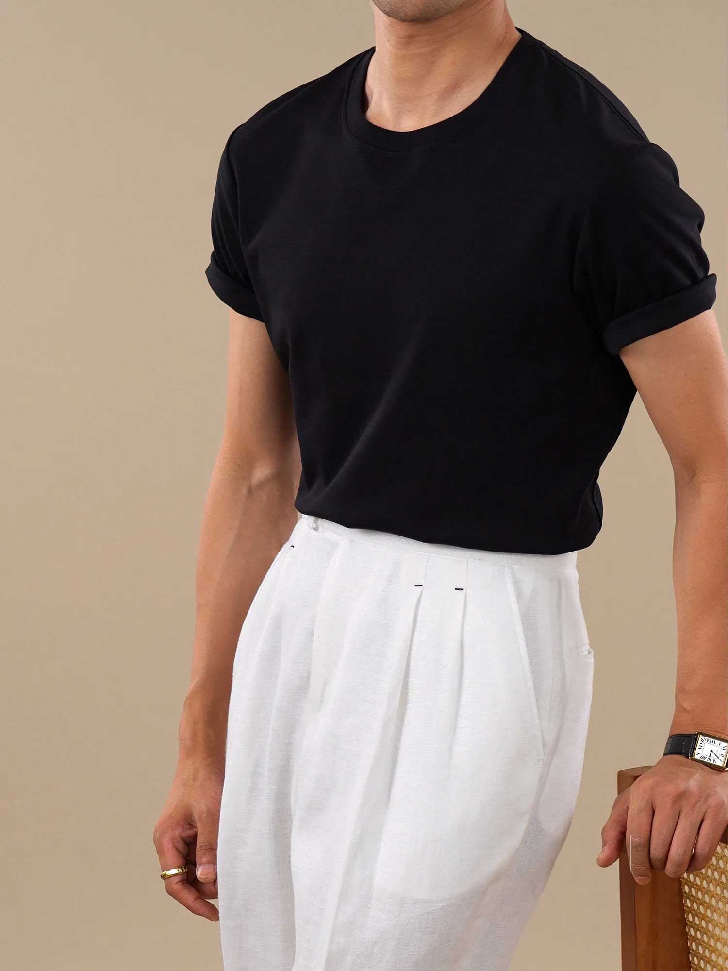 60s Cotton Blend Cool Feeling Short Sleeve T-Shirt For Men BRABION