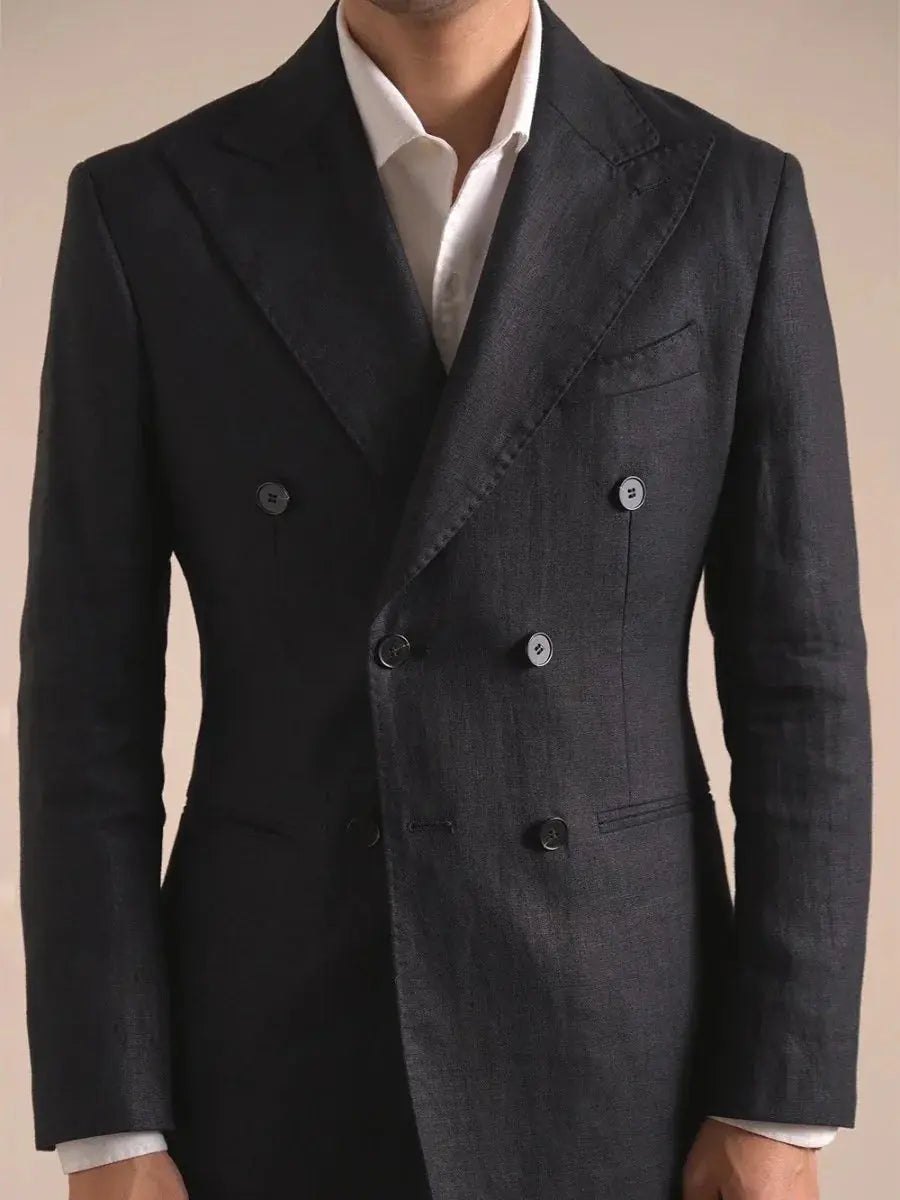 Men's Capri Breathable 100% Linen Double-Breasted Blazer
